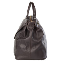 Load image into Gallery viewer, Leather Wanderlust Turnlock Carpet Bag