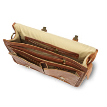 Load image into Gallery viewer, Classic Leather Flap Briefcase