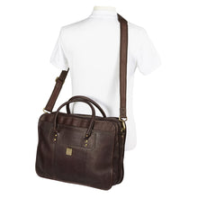 Load image into Gallery viewer, Leather Top Handle Laptop Briefcase