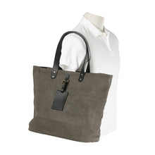 Load image into Gallery viewer, Waxed Canvas and Leather Tote - Grey-Black