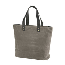 Load image into Gallery viewer, Waxed Canvas and Leather Tote - Grey-Black