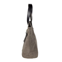 Load image into Gallery viewer, Waxed Canvas and Leather Tote - Grey-Black