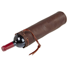 Load image into Gallery viewer, Leather One Bottle Wine Pouch