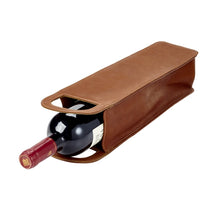 Load image into Gallery viewer, Leather One Bottle Wine Carrier