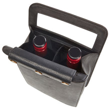 Load image into Gallery viewer, Leather Two Bottle Wine Carrier