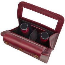 Load image into Gallery viewer, Leather Two Bottle Wine Carrier