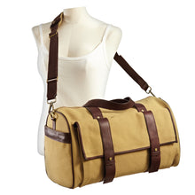 Load image into Gallery viewer, Canvas and Leather Pocket Duffel
