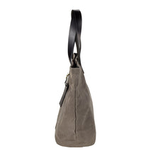 Load image into Gallery viewer, Waxed Canvas and Leather Tote - Grey-Black
